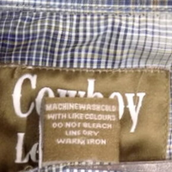 Cowboy Legend Men’s Western Gray Plaid Long Sleeve Pearl Snap Shirt – Size: L - Picture 10 of 10